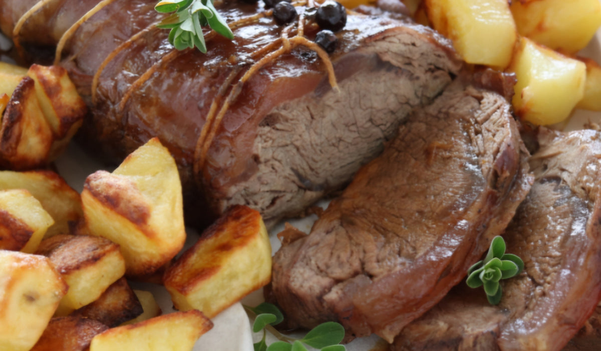 Girello de Bœuf (250g) rôti,  nappe' avec son fond brun