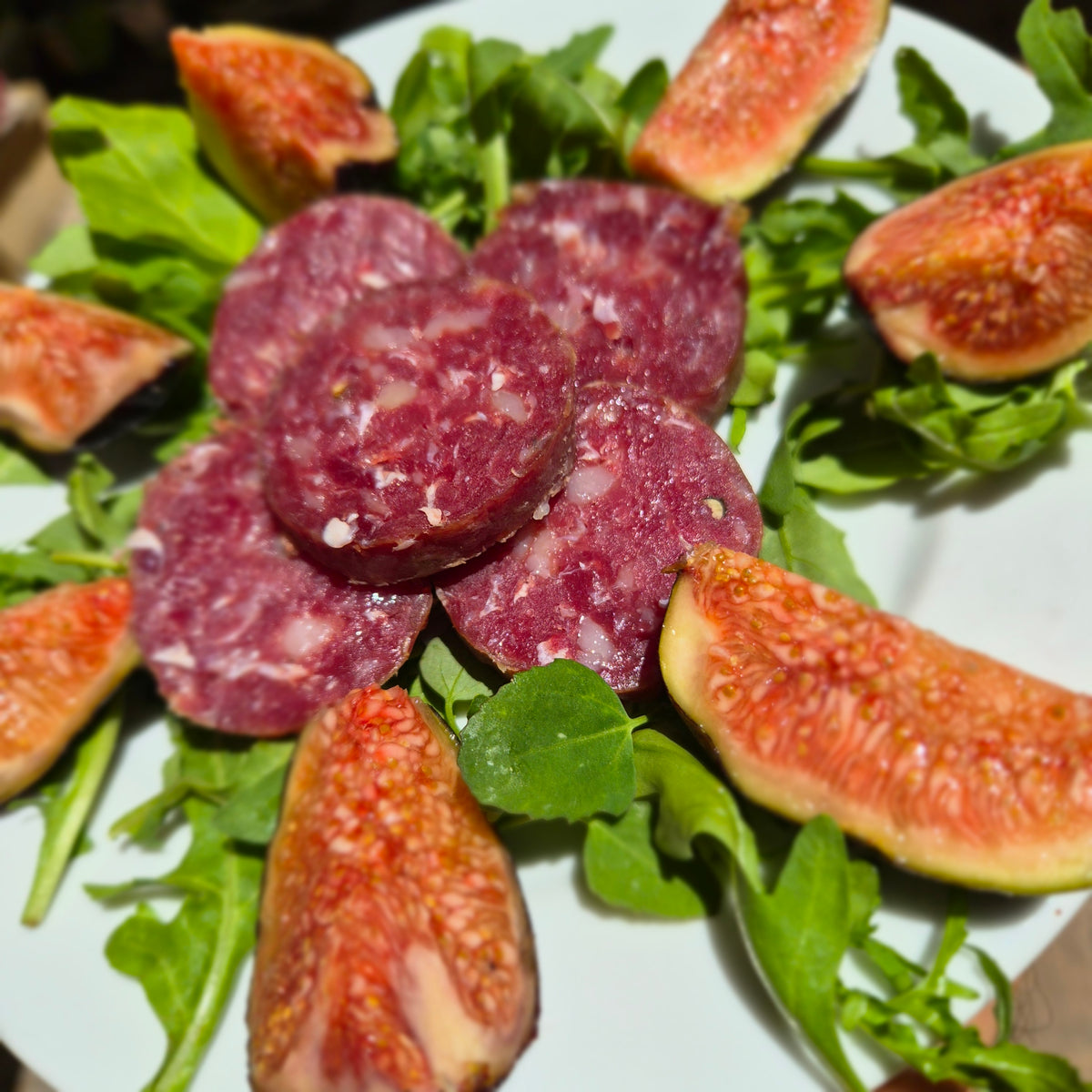 Salame de Oie garni avec Figues fraîches
