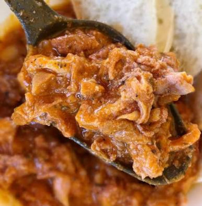 Lampredotto & Fagioli, trippes de Veau et haricots Cannellini blanc. Étouffé en sauce tomate.