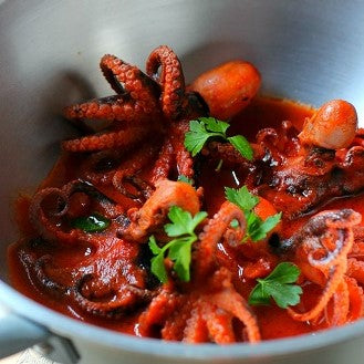 Folpetti alla Busara, sauce typique de Venezia - Poulpes à la Venitienne - Mini Octopus in Venitian style